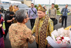 Tiba di Palembang, Pj Gubernur Elen Setiadi Disambut dengan 2 Tradisi Khas Sumsel 