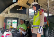 Satlantas Polres Muara Enim Ingatkan Sopir Bus Agar Selalu Utamakan Keselamatan