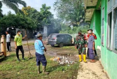 Pemdes Tebat Agung Kompak Bersama Warga Sulap Eks Puskesmas Jadi Pos Ramil