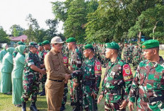 Bupati Muara Enim Sambut 450 Prajurit Satgas 