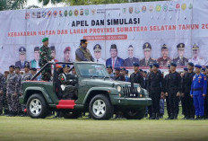 1.200 Personel  Gabungan Ikuti Apel dan Simulasi Kebakaran Hutan dan Lahan Sumsel