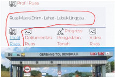 Profil Tol Bengkulu via Muara Enim-Lahat-Lubuk Linggau di HK Menghilang: Beralih Tanjung Enim-Bengkulu?