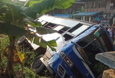 Bus Lubex Terguling Dihantam Truk, 6 Penumpang Luring 